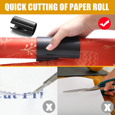 HORN Sliding Wrapping Paper Cutter - Easy-Glide Gift Wrap Trimmer for Christmas & Birthdays, Durable ABS，, Orange/Black - Smarsty
