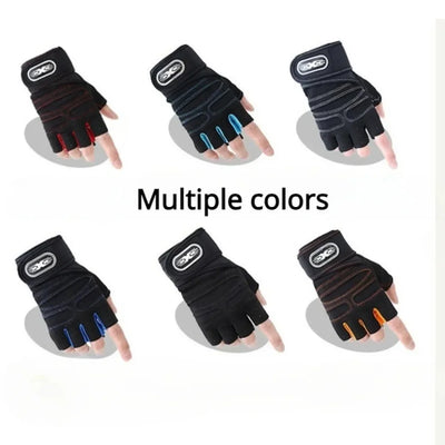 Outdoor Sport Gloves for Men Women Wrist Guard Fitness Gym Cycling Hiking Boxing Exercise Training Workout Long Wrist Fingerless by Smarsty