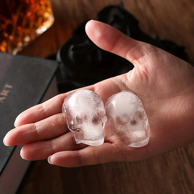 Skull Ice Ball Mold Silicone 3D Flexible Ice Cube Trays BPA Free Ice Trays For Freezer Horror Skull Head Cocktail Ice Ball Maker - Smarsty