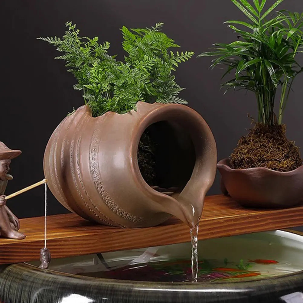 Ceramic Jar Water Fountain for Aquarium Decoration - Smarsty
