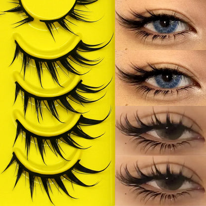 Groinneya Cat Eye 3D Natural False Lashes Fluffy Soft - Smarsty