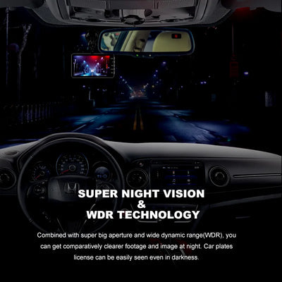 1080P Dash Cam With Night Vision Front And Rear Recording - Smarsty