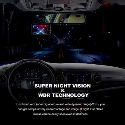 1080P Dash Cam With Night Vision Front And Rear Recording - Smarsty