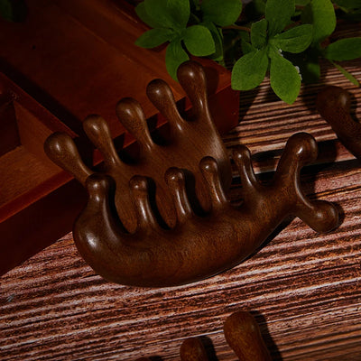 Natural Sandalwood Gua Sha Massage Comb for Stress Relief - Smarsty