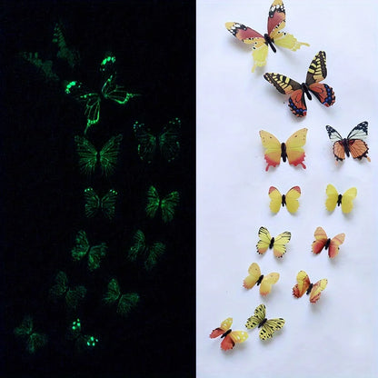 3D Luminous Butterfly Wall Stickers for Creative Home Decor - Smarsty