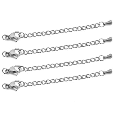 Stainless Steel Extension Chains Lobster Clasps Durable - Smarsty
