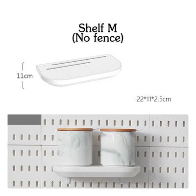 DIY Pegboard Accessories Kitchen Organization No Drill Hanging Shelf Storage Hooks Wall Organizer Crafts For Garage Room by Smarsty