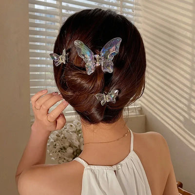 Cute Transparent Butterfly Hair Claw Clips Non Slip - Smarsty