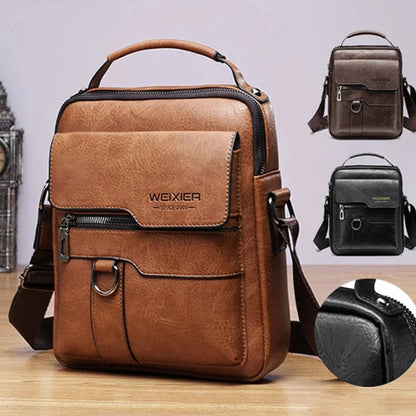 Mens PU Leather Shoulder Bag Crossbody for Travel Everyday - Smarsty
