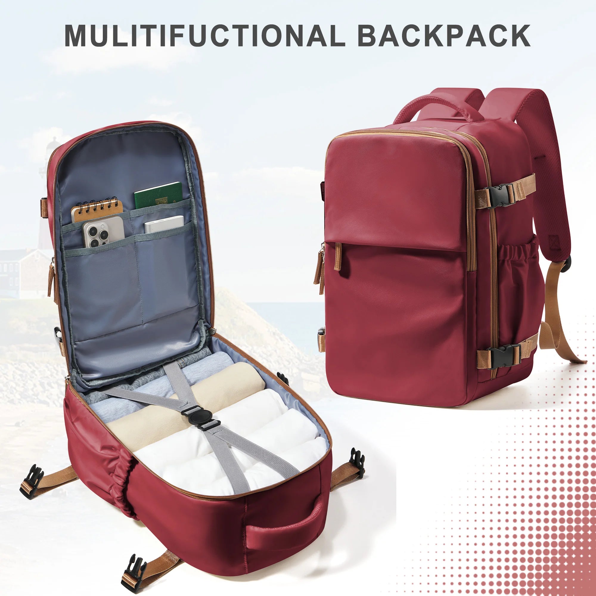 Cabin Airplane Travel Backpack 40x30x20, Hand Luggage Cabin Backpack Wizzair 40x30x20 Carry-Ons Men Women 15.6 inch Laptop Bags - Smarsty