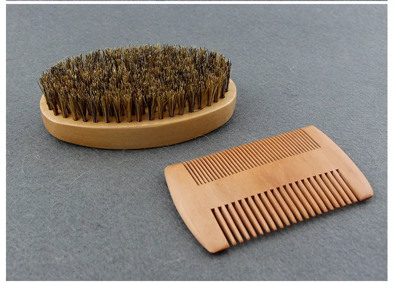 Men's Boar Bristle Shaving Brush Set for Precision Grooming - Smarsty
