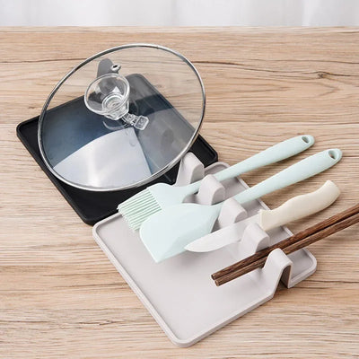 Silicone Tableware Drying Kitchen Utensil Rack Rest Holders Fork Spatula Multifunctional Shelf Organizer Non-Slip Storage Pad by Smarsty