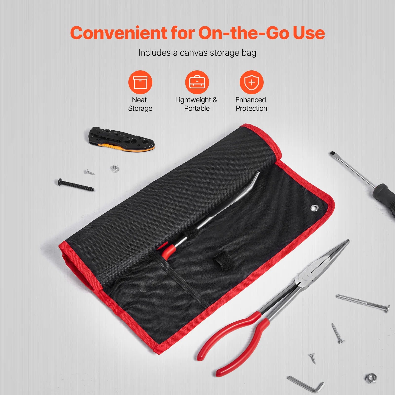 SucceBuy 5-Piece Needle Nose Pliers 11 in Long Needle Nose Pliers Set Diagonal Cutting Pliers 45°/90° Bent Round Nose Plier