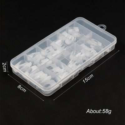 120pcs/box Acrylic French False Nails Medium Length Square Armor Full Cover Nail Tips Can Be Removable Mixed Size Press On Nails - Smarsty