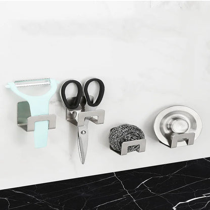 Stainless Steel Sink Tray Drainer Rack with Self Adhesive Hooks - Smarsty