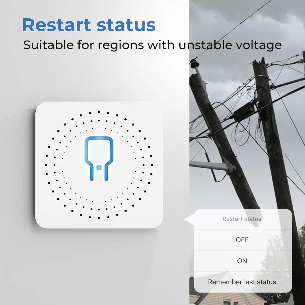 Tuya Zigbee WiFi Mini Smart Switch With Power Monitoring - Smarsty