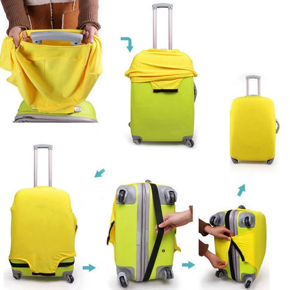 Fashion travel suitcase protective cover Luggage Protective Cover Solid Color Suitable for 18-28 Inch Suitcases - Smarsty