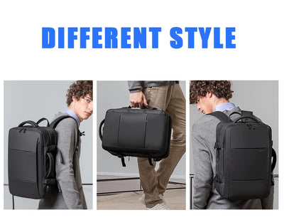BANGE Travel Backpack Men Business Backpack School Expandable USB Bag Large Capacity 17.3 Laptop Waterproof Fashion Backpack - Smarsty