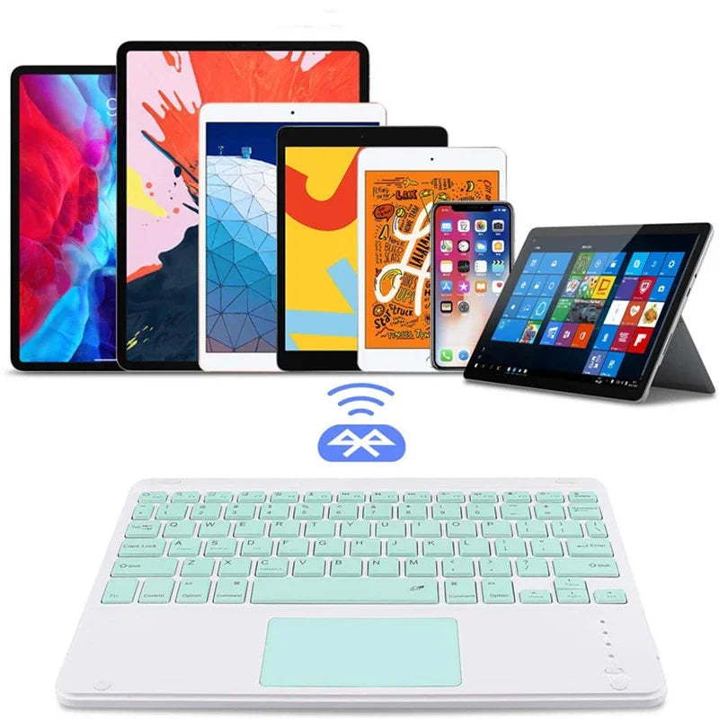 Bluetooth Keyboard 10 Inch For iPad Rechargeable Universal