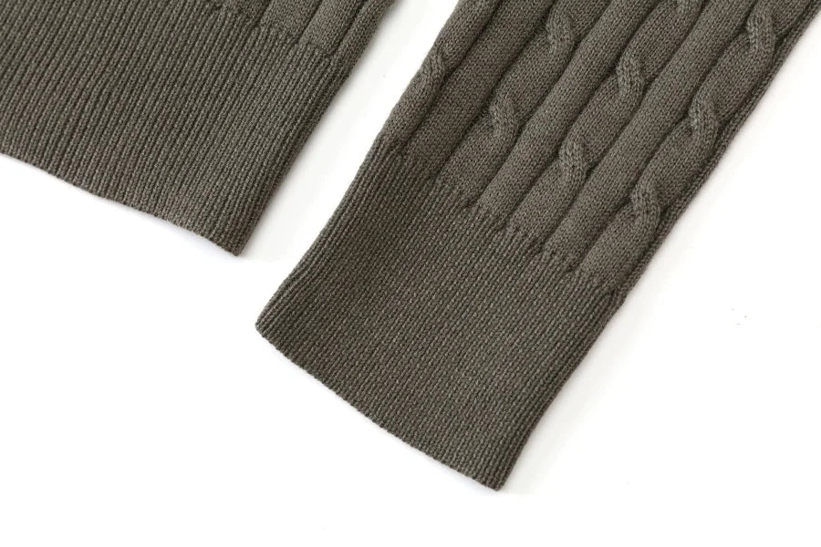 AS AW25 new design knitting cable cardigan + ribbing mockneck dress maxi length match for lady wear - Smarsty