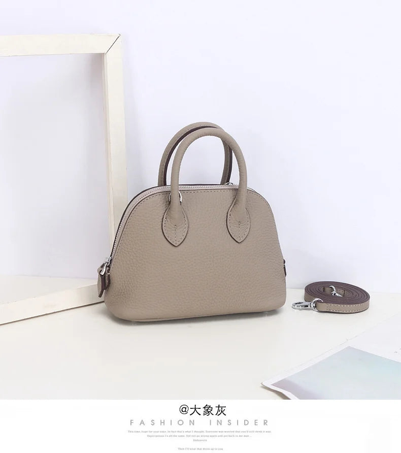 Cow Leather Shell Bag Crossbody Women Messenger Style - Smarsty