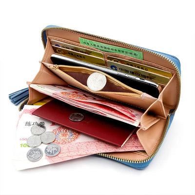 Zipper Money Coin Purse Women Card Holder Long PU Leather Clutch Wallet Large Capacity Lady Wristlet Phone HandBags Money Pocket - Smarsty