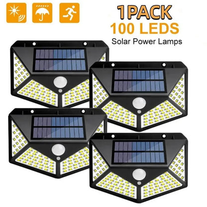 100 LED Outdoor Solar Wall Lights with PIR Motion Sensor - Smarsty