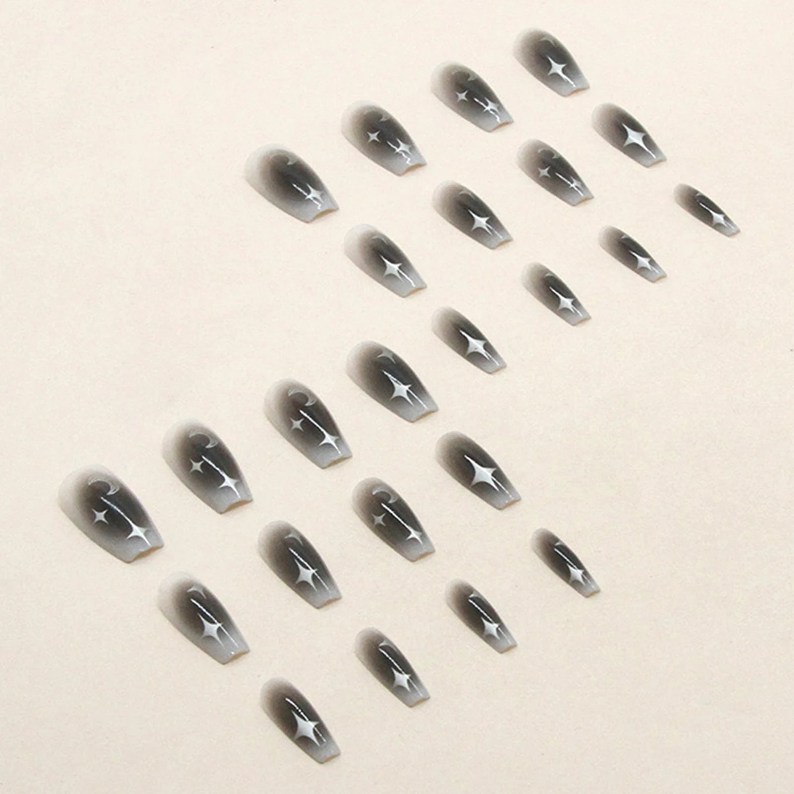 Y2K Star Press On Nails with Moon Designs - Smarsty