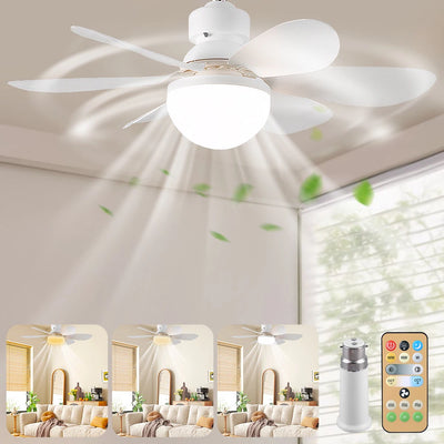 Screw in Ceiling Fan in Light Socket with Remote Ceiling Fan with Light for Bedroom Kitchen Living Room