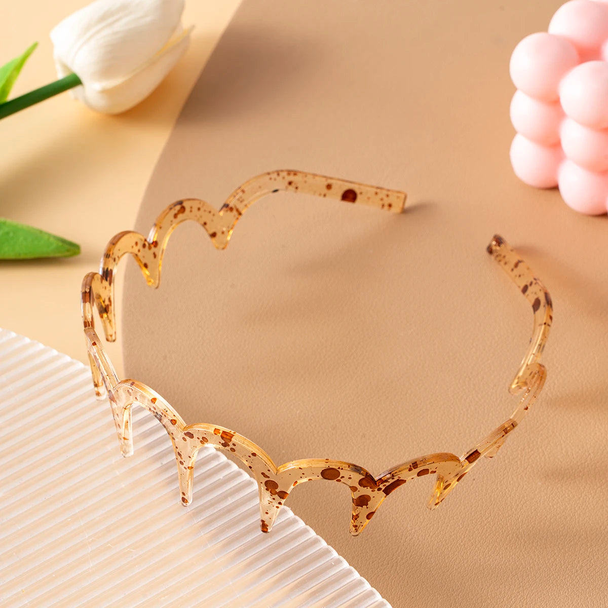 Korean Nonslip U Shape Headband With Fluffy Top Fixed Teeth - Smarsty