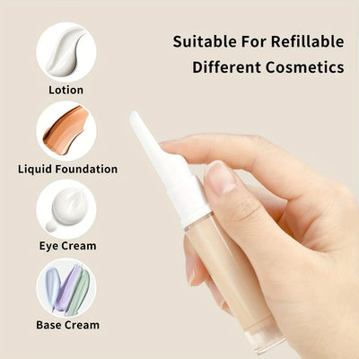 Clear Airless Foundation Dispenser Travel Bottles Set - Smarsty