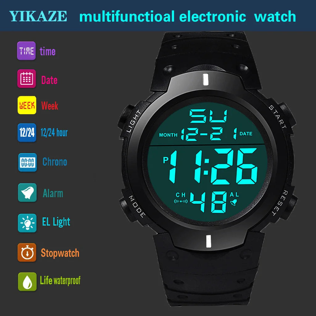 Men's Digital LED Sports Watch with Multi-Functional Features - Smarsty
