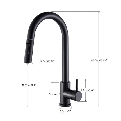 Black Kitchen Faucet with Pull Out Spray Versatile Hot and Cold Water - Smarsty