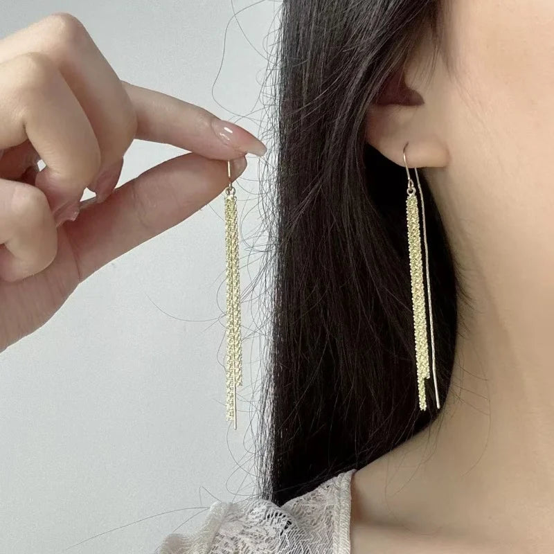 Long Tassel Chain Dangle Earrings for Trendy Women Jewelry - Smarsty