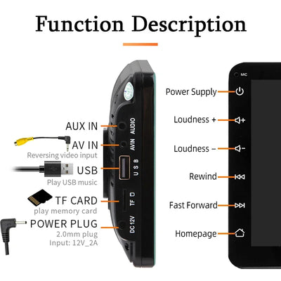 7 Inch Touch Screen Car Radio With Wireless CarPlay - Smarsty
