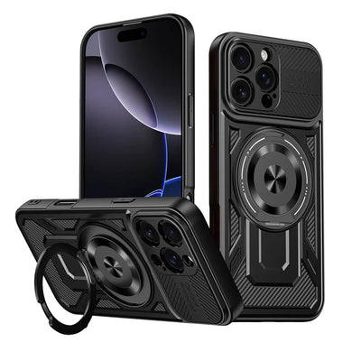360° Rotatable Magnetic Phone Case for iPhone 16 15 14 13 12 11 Pro Max With Kickstand Shockproof Anti-Drop Cover for Magsafe