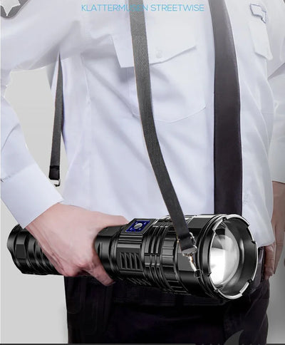 Ultra Bright LED Flashlight Powerful Tactical Torch 15000mah Built-in Battery Emergency Camping Spotlights With Tail Light by Smarsty