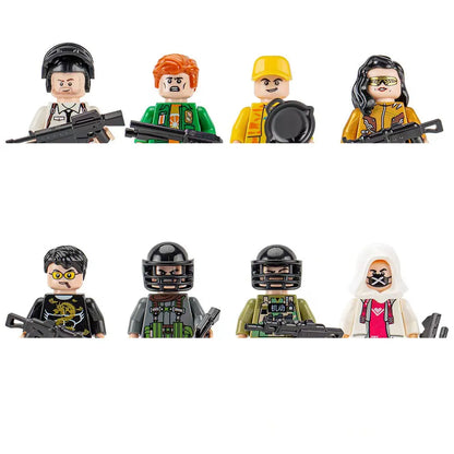 building blocks action doll mini city figures toys girls soldiers policeman robot worker fireman farmer cook movie characters