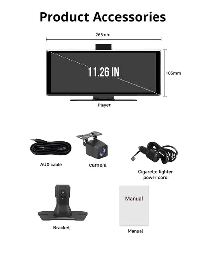 4K Dash Cam IPS Touch Screen With Wireless CarPlay Pro - Smarsty
