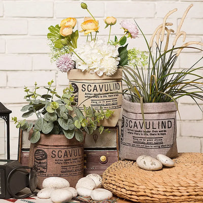 1pc-Nordic Flower Pot Ins Kraft Paper Creative Fabric Flower Pot Set Living Room Potting Flower Pot Decoration Home Flower Pot