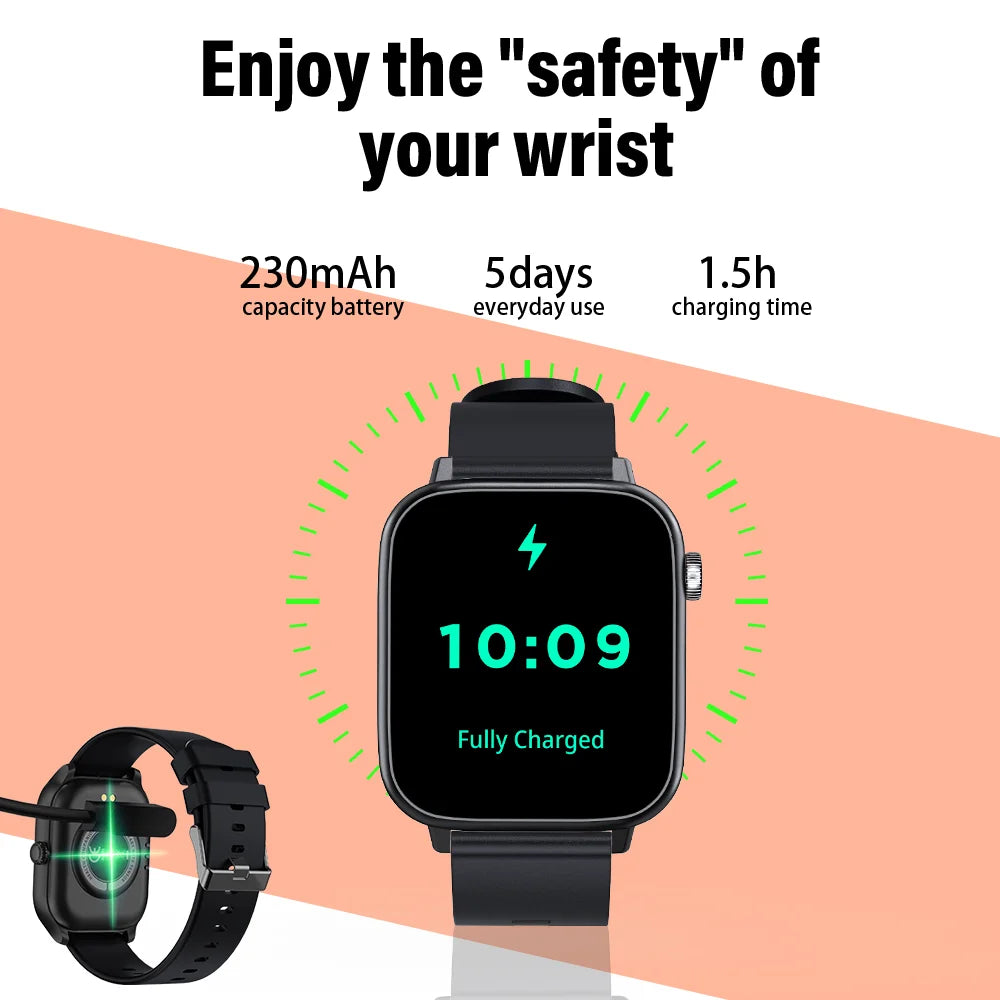Bluetooth Smart Watch with Sleep Monitoring and IP68 Waterproof - Smarsty