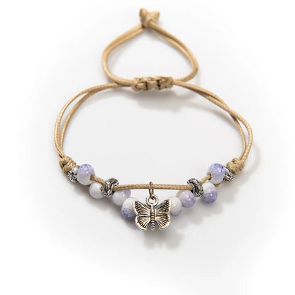 Handmade Vintage Ceramic Butterfly Adjustable Bracelet - Smarsty