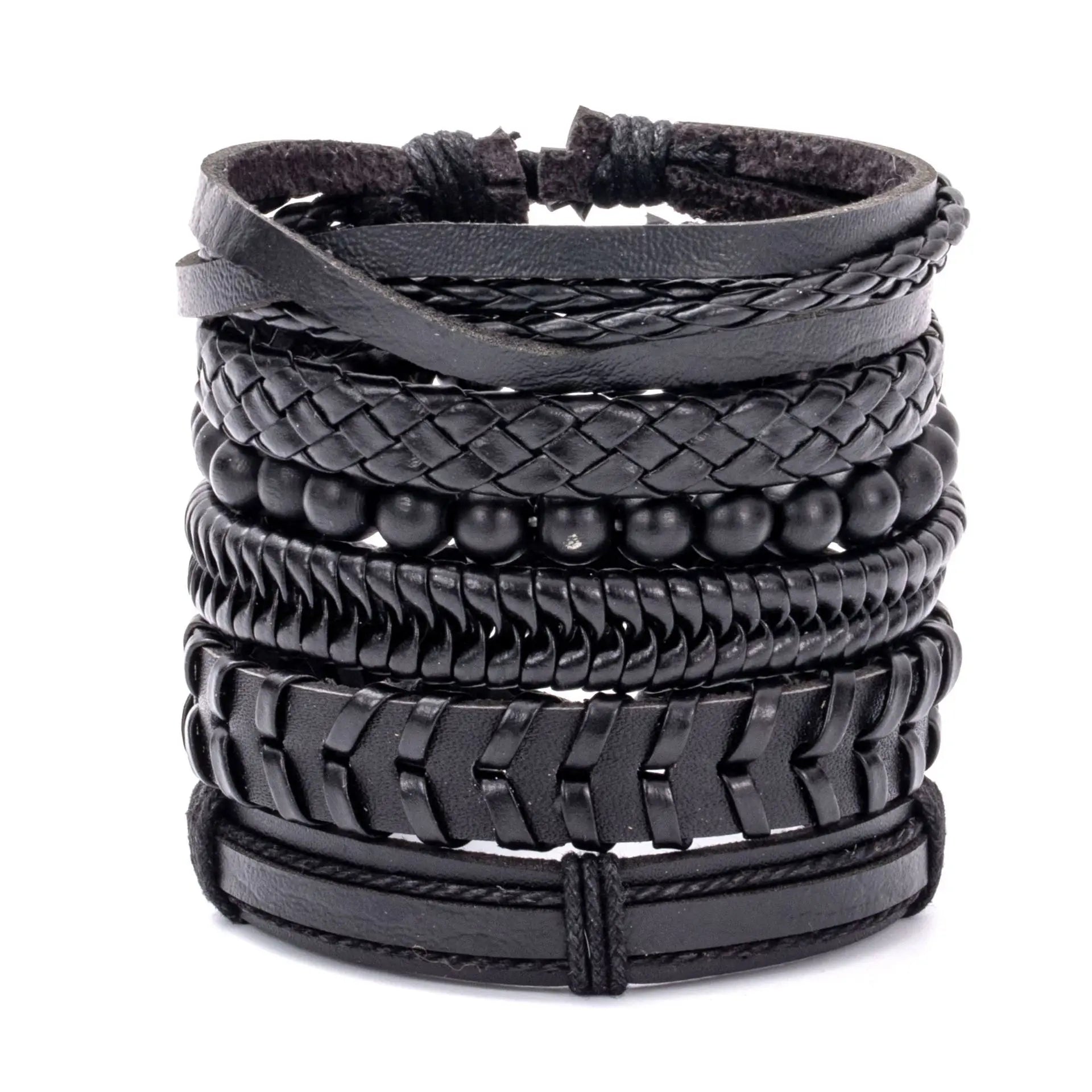 Viking Leather Bracelet For Men Adjustable Skull Design - Smarsty