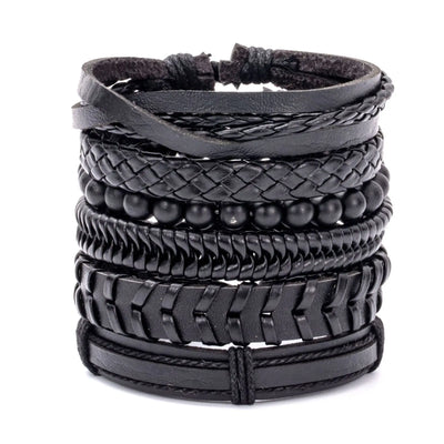 Viking Leather Bracelet For Men Adjustable Skull Design - Smarsty
