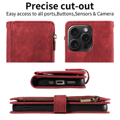 PU Leather Phone Case for Samsung Galaxy S25Edge Ultra S24 S23 S22 S21 S20 S10 S9 S8Plus FE Note20 Flip Wallet Style Phone Cover - Smarsty