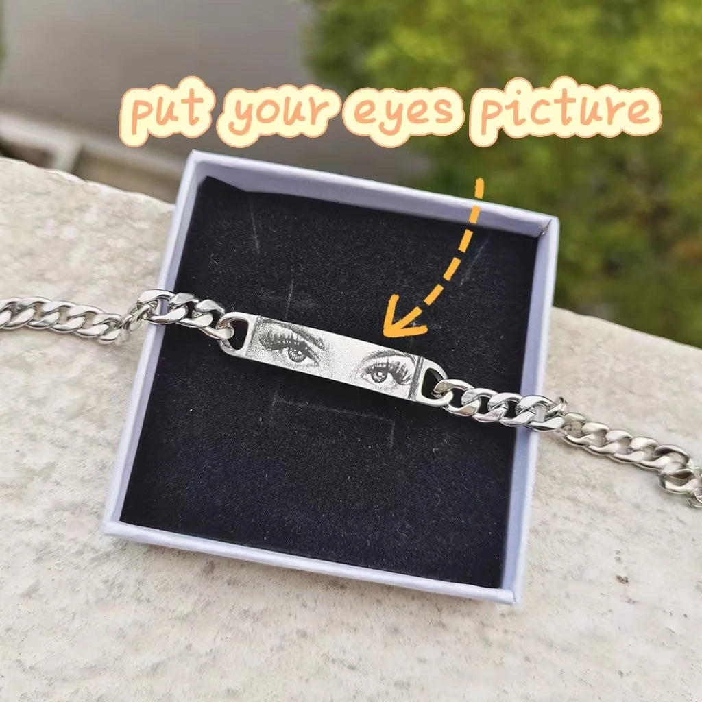 Personalized Stainless Steel Couple Photo Bracelet Gift - Smarsty