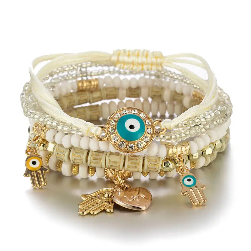Bohemian Evil Eye Bracelet Set for Women - Smarsty