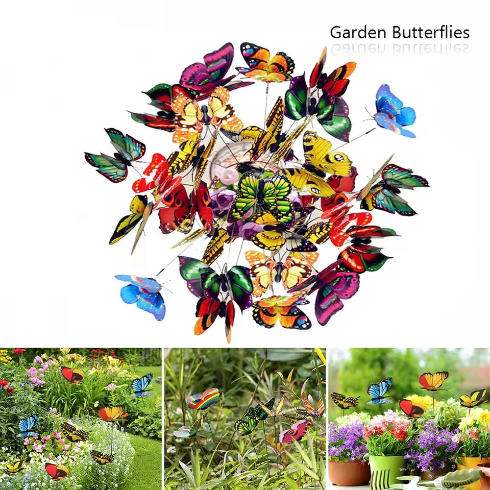 Colorful Butterfly Stakes for Garden Decoration 50pcs - Smarsty