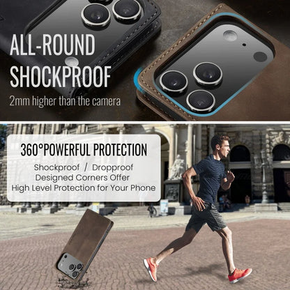 iPhone 17 Air 16 15 14 Retro PU Leather Magnetic Book Phone Wallet Flip Case by Smarsty