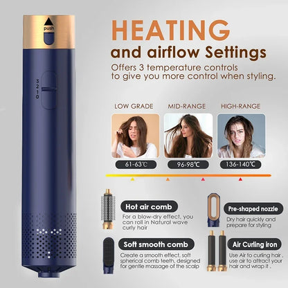 5 In 1 Hair Dryer Hot Air Comb For Styling - Smarsty